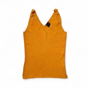 Dué Per Dué Marigold Orange Knit Sleeveless Stretchy‎ Tank Top Women's Small